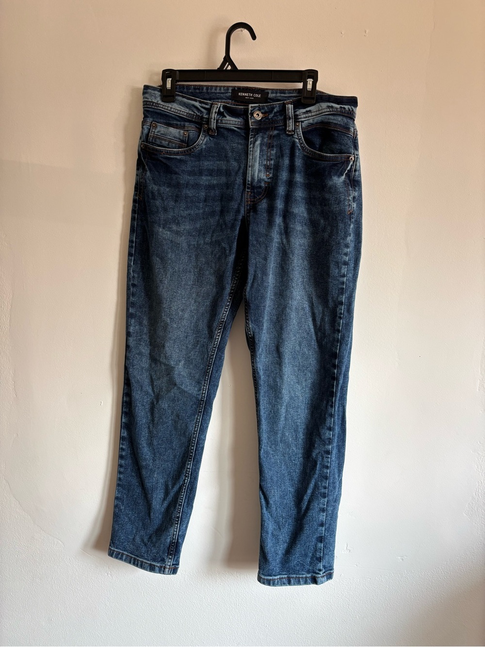 Kenneth Cole Men's Blue Slim Straight Jeans